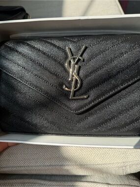 Fashion bag Black Quilted Caviar Leather Envelope Clutch with Silver